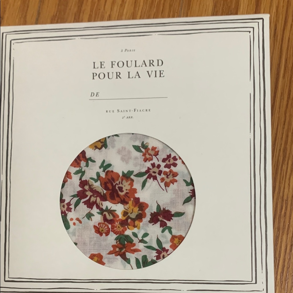 NWT- Sezane Floral Scarf with Red and Green Accents- PRICE FIRM